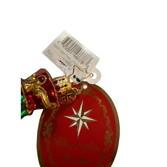 Vintage Christopher Radko Ribbit Rhythm Little Gem Blown Glass Ornament - Picture 2 of 4